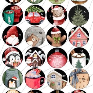 Calendario de Adviento Navidad Acuarela