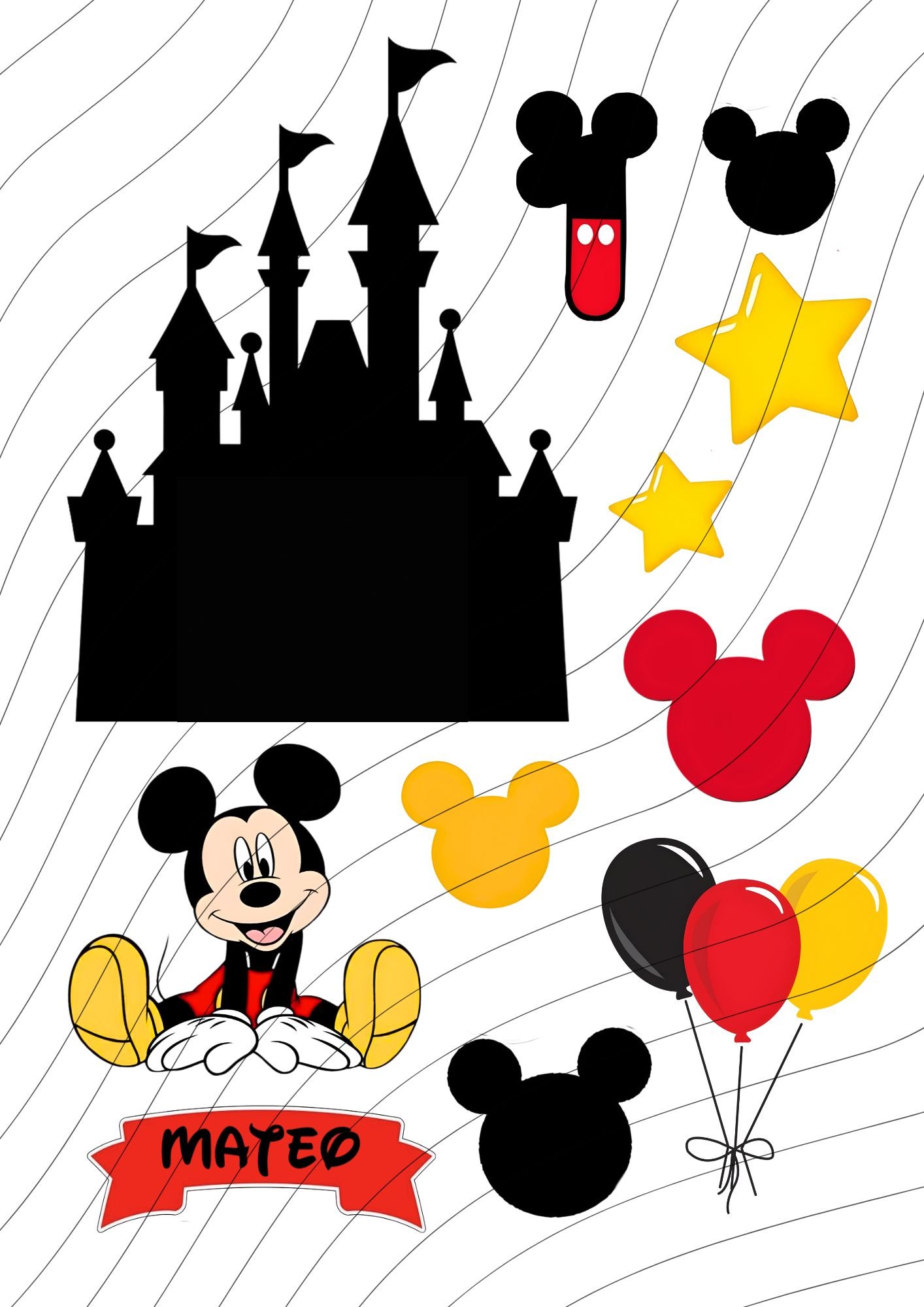 Set Cake Topper Mickey Mouse