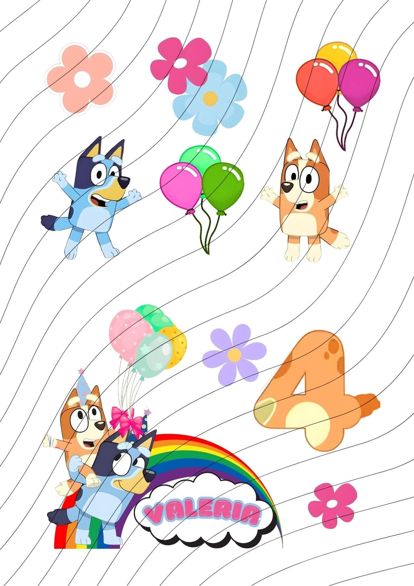 Set Cake Topper Bluey y Bingo - Imagen 3