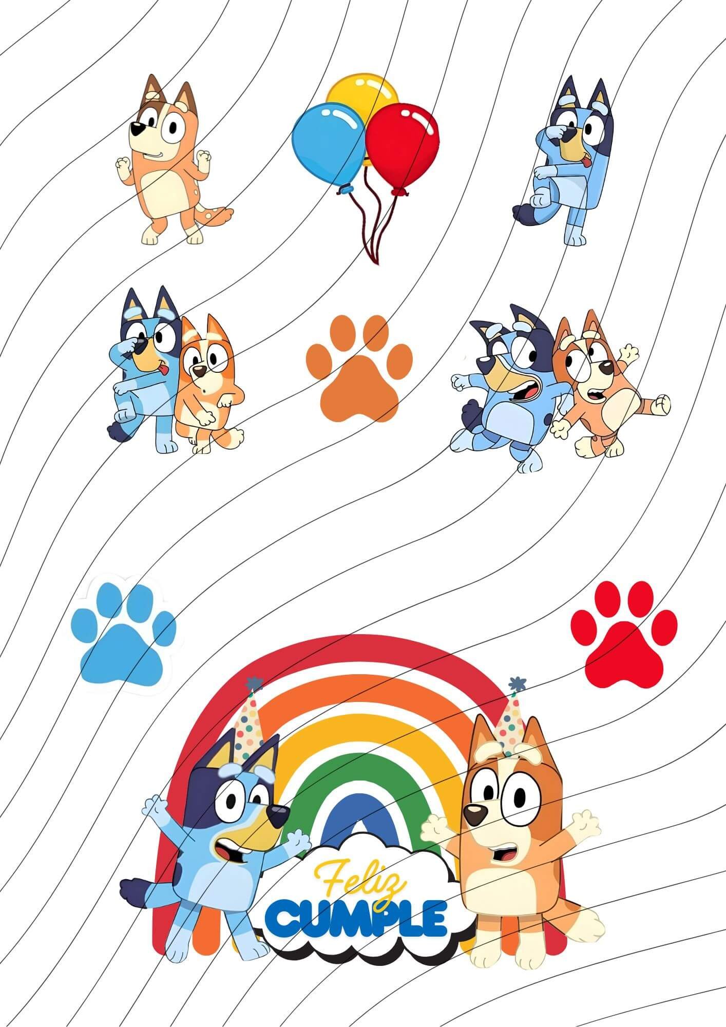 Set Cake Topper Bluey y Bingo