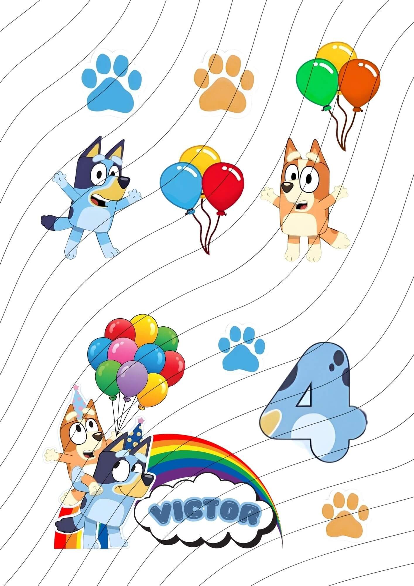 Set Cake Topper Bluey y Bingo - Imagen 2