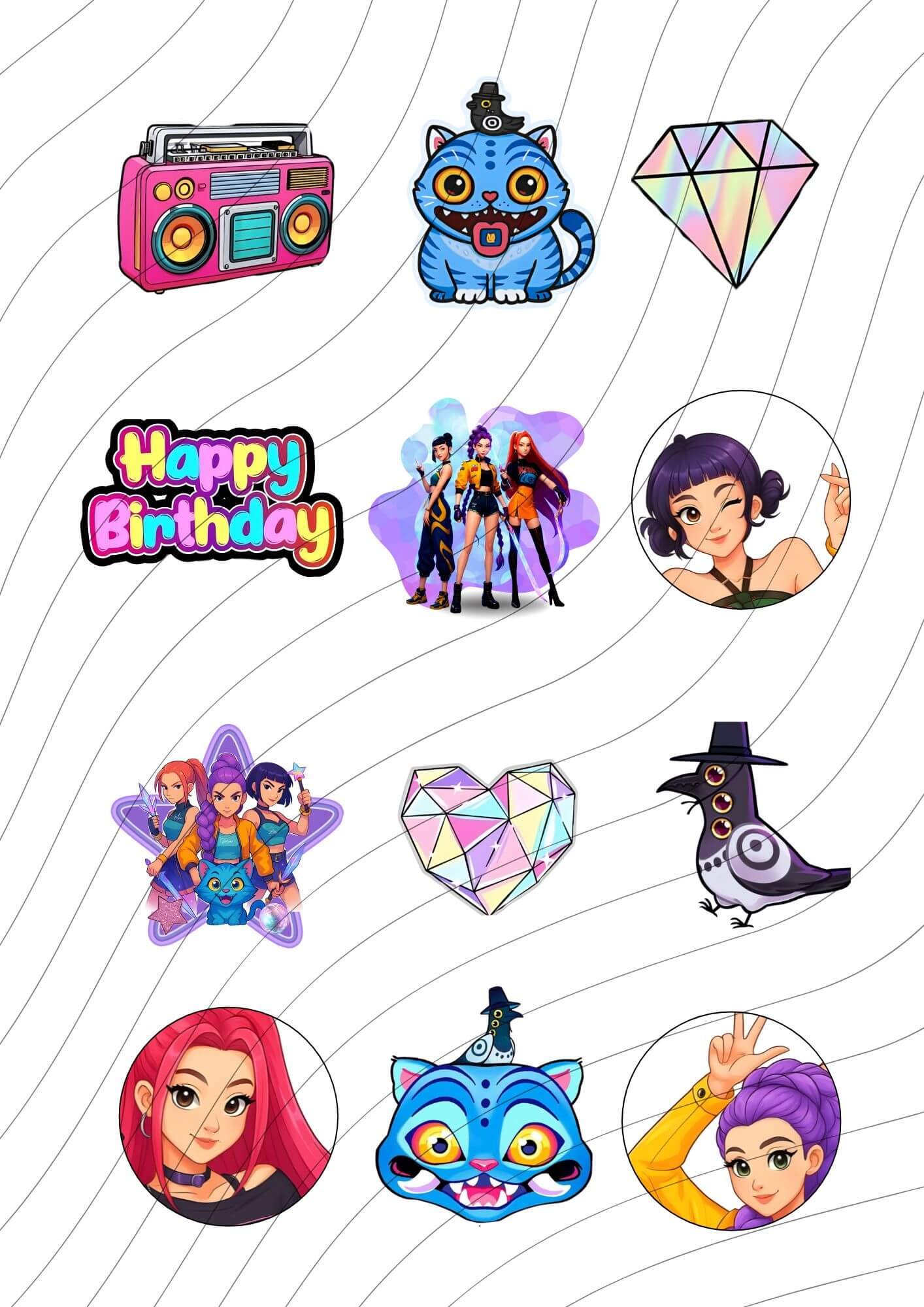 K-Pop Demon Hunters Mini Toppers - Imagen 2