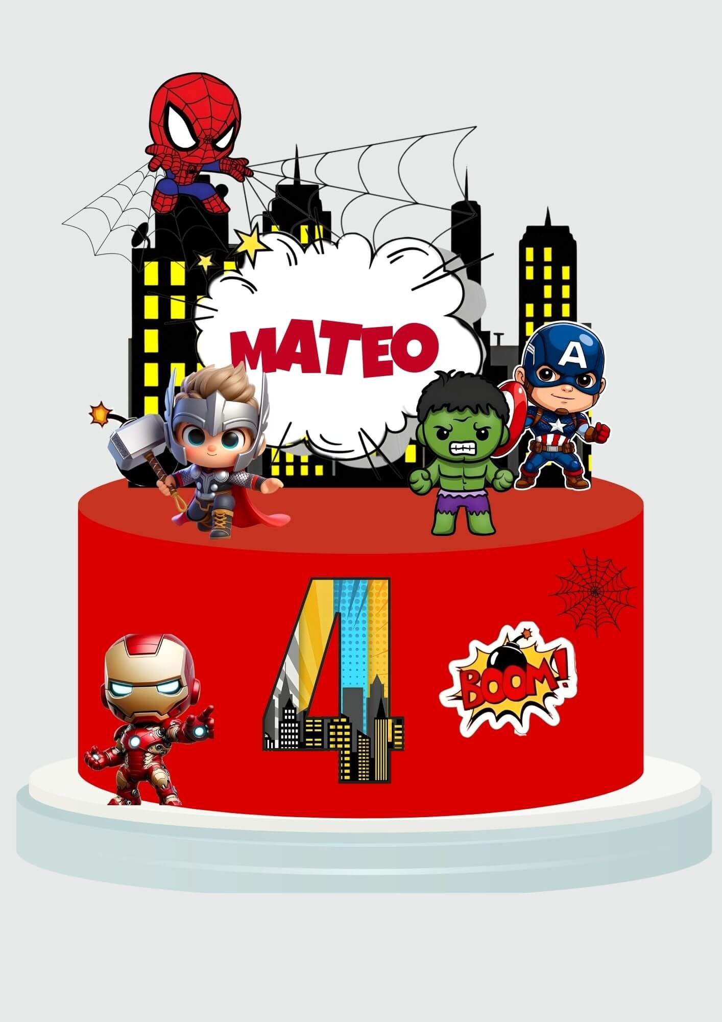 Set Cake Topper Superhéroes Marvel - Imagen 3