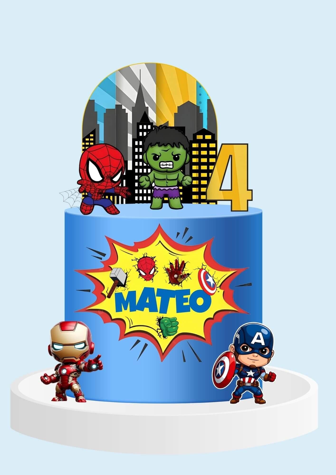 Set Cake Topper Superhéroes Marvel - Imagen 4