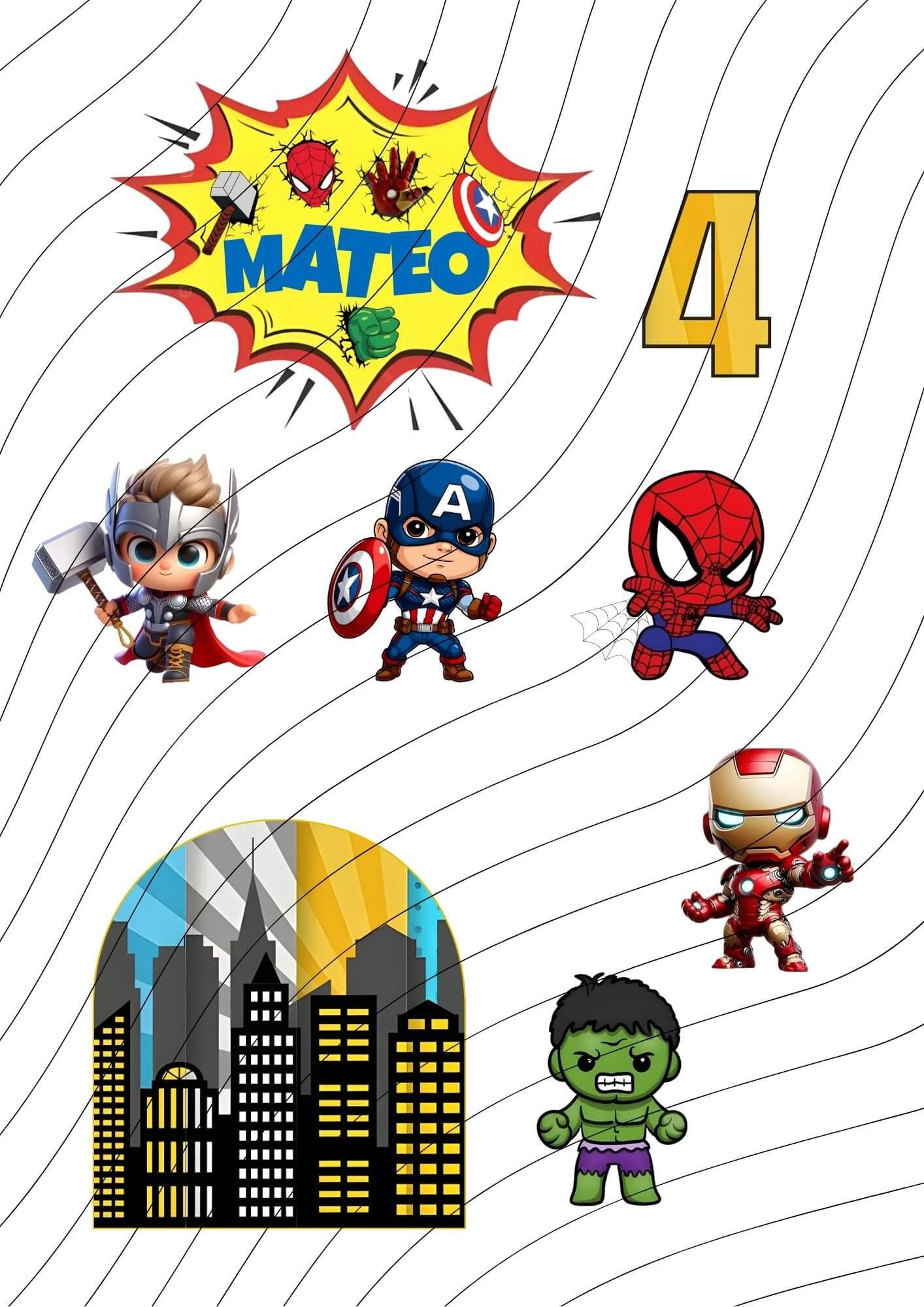Set Cake Topper Superhéroes Marvel - Imagen 2