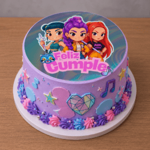Lámina comestible para torta y galletas Fototorta Demon Hunters Guerreras K-Pop