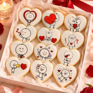 Lámina comestible para galletas Día del Amor San Valentín