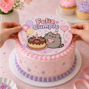 Lámina comestible para torta y galletas Fototorta Pusheen Cat Kawaii