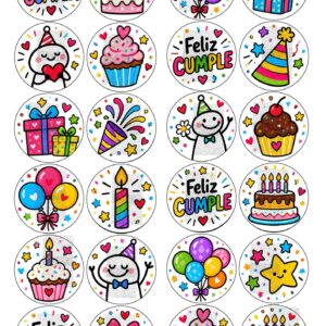 Lámina comestible para galletas Cumpleaños