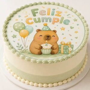 Lámina comestible para torta y galletas Fototorta Capibara Carpincho